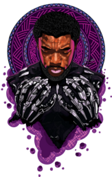this is a custom creative art of the late Chadwick Bossman popular for acting as Black panther a marvel character