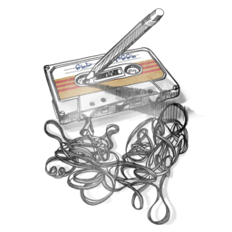 This is a pencil sketch of a casette, carefully drawn and designed on this T-Shirt. Unisex, for both young and old, literally for all people.